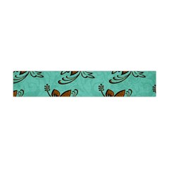 Chocolate Background Floral Pattern Flano Scarf (Mini)