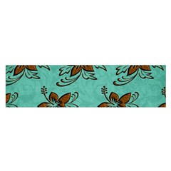 Chocolate Background Floral Pattern Satin Scarf (Oblong)