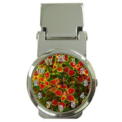 Flower Red Nature Garden Natural Money Clip Watches by Nexatart