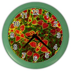 Flower Red Nature Garden Natural Color Wall Clocks by Nexatart