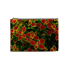 Flower Red Nature Garden Natural Cosmetic Bag (medium)  by Nexatart