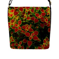 Flower Red Nature Garden Natural Flap Messenger Bag (l)  by Nexatart