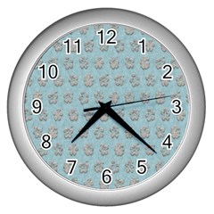 Texture Background Beige Grey Blue Wall Clocks (silver)  by Nexatart