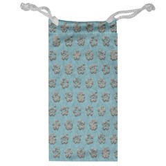 Texture Background Beige Grey Blue Jewelry Bag by Nexatart