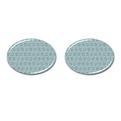 Texture Background Beige Grey Blue Cufflinks (oval) by Nexatart