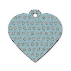 Texture Background Beige Grey Blue Dog Tag Heart (two Sides) by Nexatart