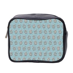 Texture Background Beige Grey Blue Mini Toiletries Bag 2-side by Nexatart