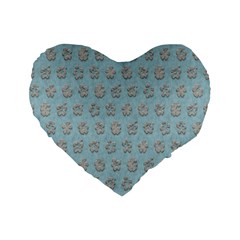 Texture Background Beige Grey Blue Standard 16  Premium Heart Shape Cushions by Nexatart