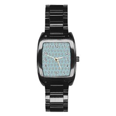 Texture Background Beige Grey Blue Stainless Steel Barrel Watch by Nexatart