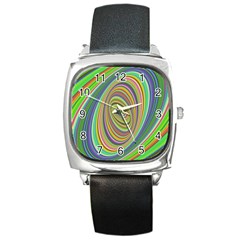 Ellipse Background Elliptical Square Metal Watch by Nexatart