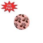 Chocolate Background Floral Pattern 1  Mini Magnets (100 pack)  Front