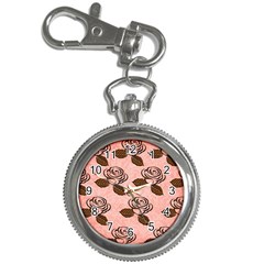 Chocolate Background Floral Pattern Key Chain Watches by Nexatart