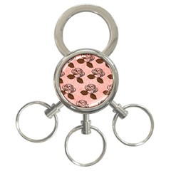 Chocolate Background Floral Pattern 3-ring Key Chains by Nexatart