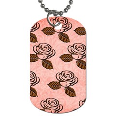 Chocolate Background Floral Pattern Dog Tag (one Side) by Nexatart