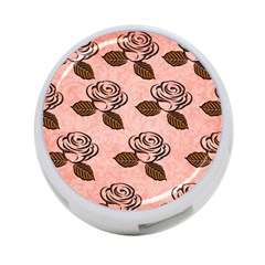 Chocolate Background Floral Pattern 4-port Usb Hub (two Sides)  by Nexatart