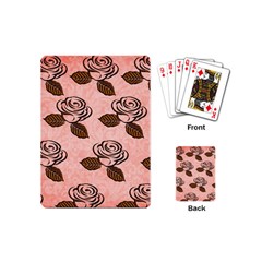 Chocolate Background Floral Pattern Playing Cards (mini)  by Nexatart