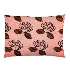 Chocolate Background Floral Pattern Pillow Case (two Sides) by Nexatart