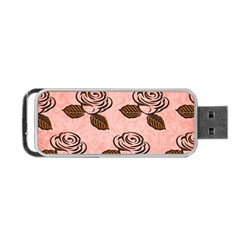 Chocolate Background Floral Pattern Portable Usb Flash (one Side) by Nexatart