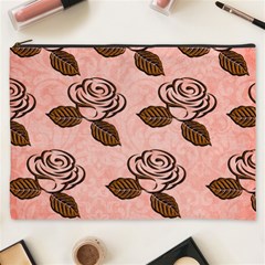 Chocolate Background Floral Pattern Cosmetic Bag (xxxl)  by Nexatart