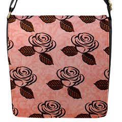 Chocolate Background Floral Pattern Flap Messenger Bag (s) by Nexatart