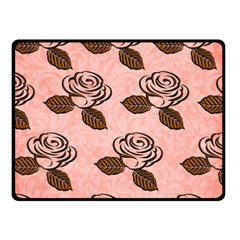 Chocolate Background Floral Pattern Double Sided Fleece Blanket (small)  by Nexatart