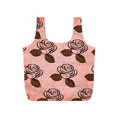 Chocolate Background Floral Pattern Full Print Recycle Bags (s)  by Nexatart