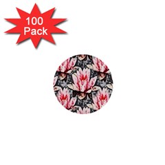 Water Lily Background Pattern 1  Mini Buttons (100 Pack)  by Nexatart