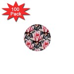 Water Lily Background Pattern 1  Mini Buttons (100 pack)  Front