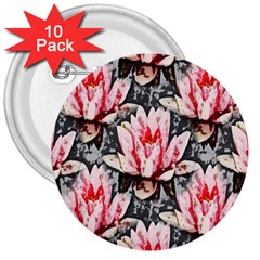 Water Lily Background Pattern 3  Buttons (10 Pack)  by Nexatart