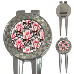 Water Lily Background Pattern 3-in-1 Golf Divots by Nexatart