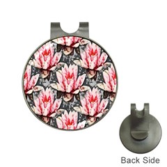 Water Lily Background Pattern Hat Clips With Golf Markers by Nexatart