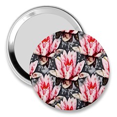 Water Lily Background Pattern 3  Handbag Mirrors by Nexatart