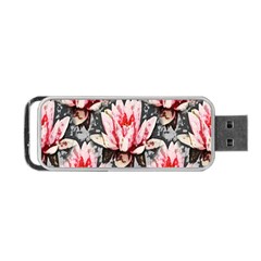 Water Lily Background Pattern Portable Usb Flash (two Sides) by Nexatart