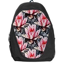 Water Lily Background Pattern Backpack Bag by Nexatart