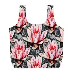 Water Lily Background Pattern Full Print Recycle Bags (l) 