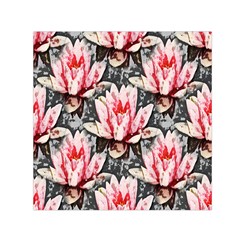 Water Lily Background Pattern Small Satin Scarf (square) by Nexatart