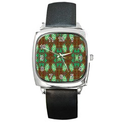 Art Design Template Decoration Square Metal Watch by Nexatart