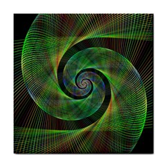 Green Spiral Fractal Wired Tile Coasters by Nexatart