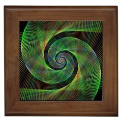 Green Spiral Fractal Wired Framed Tiles by Nexatart