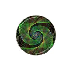 Green Spiral Fractal Wired Hat Clip Ball Marker (4 Pack) by Nexatart