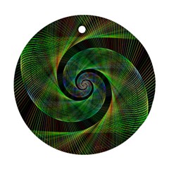 Green Spiral Fractal Wired Round Ornament (two Sides) by Nexatart