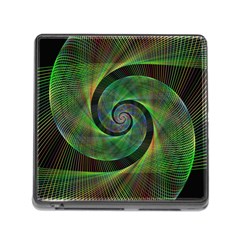 Green Spiral Fractal Wired Memory Card Reader (square) by Nexatart