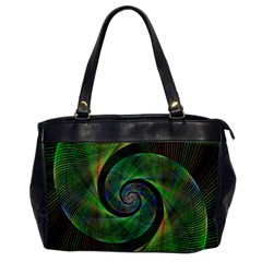 Green Spiral Fractal Wired Office Handbags by Nexatart