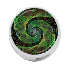 Green Spiral Fractal Wired 4-port Usb Hub (one Side) by Nexatart