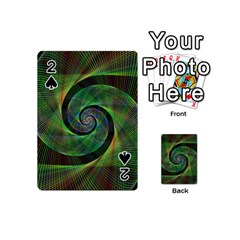 Green Spiral Fractal Wired Playing Cards 54 (mini)  by Nexatart