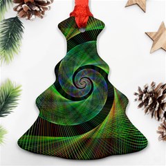 Green Spiral Fractal Wired Christmas Tree Ornament (two Sides) by Nexatart