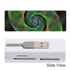 Green Spiral Fractal Wired Memory Card Reader (stick)  by Nexatart