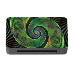 Green Spiral Fractal Wired Memory Card Reader With Cf by Nexatart