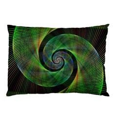 Green Spiral Fractal Wired Pillow Case (two Sides) by Nexatart