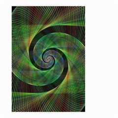 Green Spiral Fractal Wired Small Garden Flag (two Sides) by Nexatart